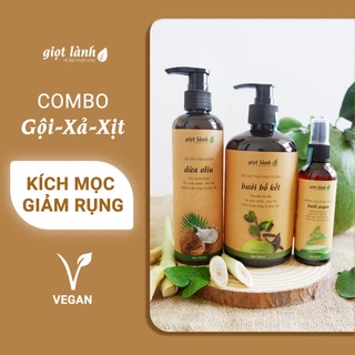 [Bộ 3 Gội - Xả - Xịt dưỡng] Kích Mọc Tóc Nhanh - Gỉam Rụng - Tóc Thơm Mượt Giọt Lành