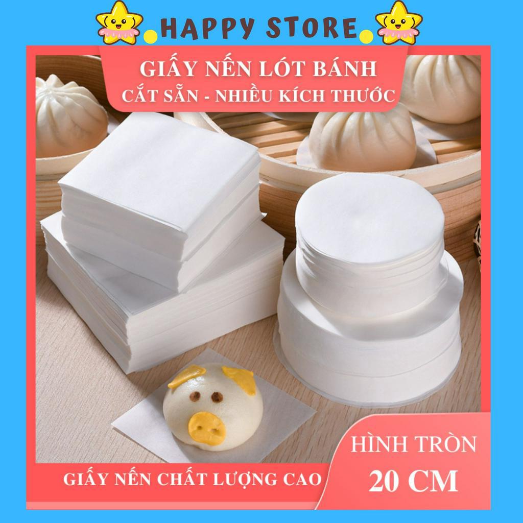 (Set 500 Tờ - Size 20 cm) Giấy nến lót bánh bao, nồi chiên, xửng hấp - chống dính- hình tròn - Không đục lỗ