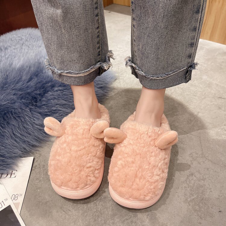 Dép bông, dép đi trong nhà, slipper tuần lộc bông thời trang Mua Tất (muatatshop)