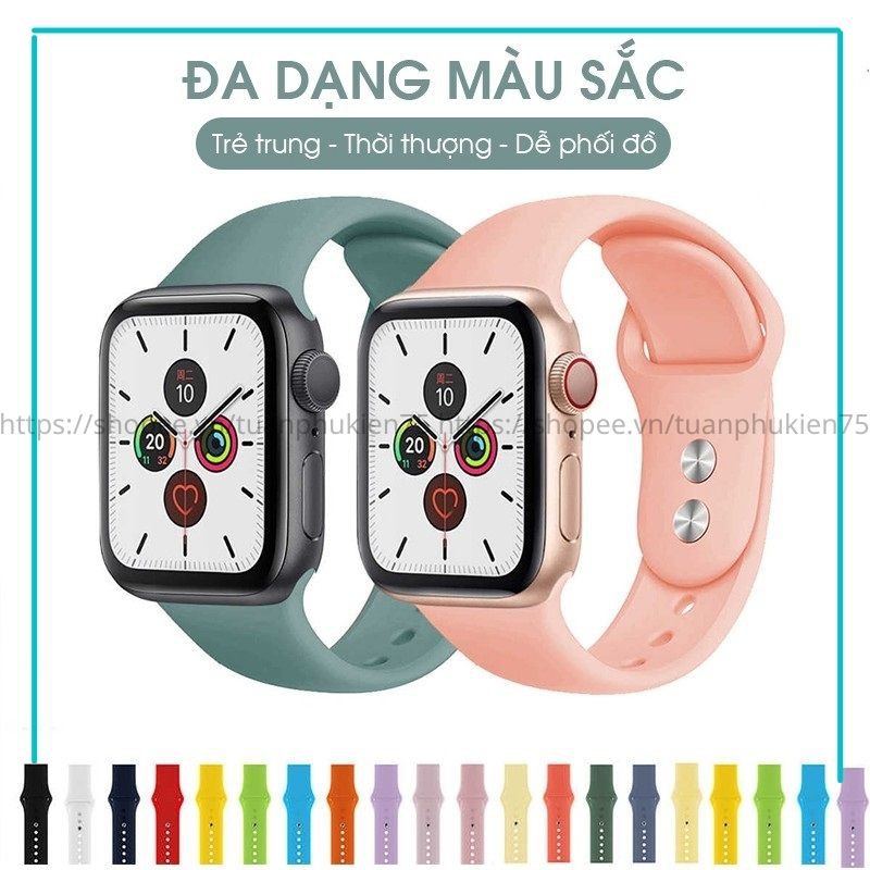 Dây Ap Watch ⚡ Dây Ap Watch Silicon 15 Màu Series 5/4/3/2/1 -38mm/40mm & 42mm/44mm-  MOBILE89