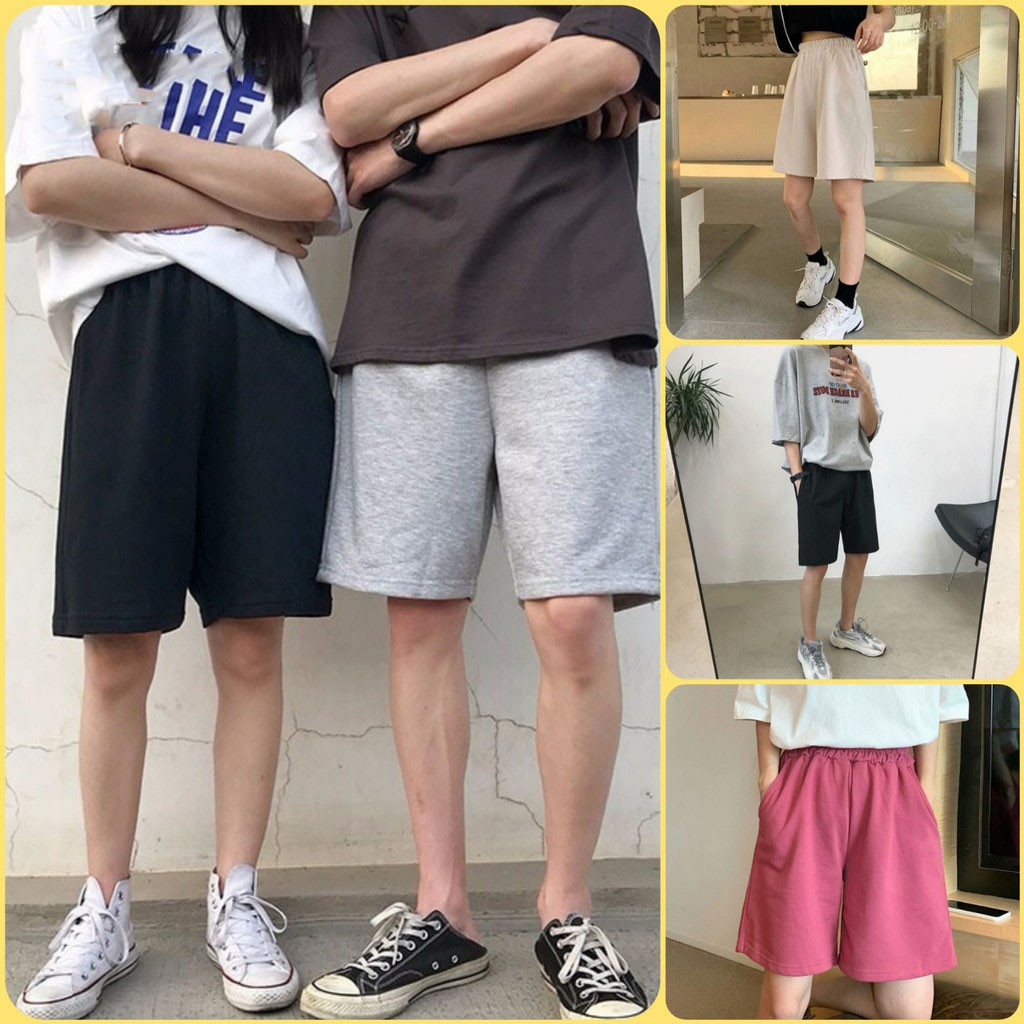 Quần short nam nữ HARY, quần đùi nữ ống rộng cạp chun chất liệu thun lạnh co giãn 4 chiều đem lại cảm giác thoải mái | BigBuy360 - bigbuy360.vn