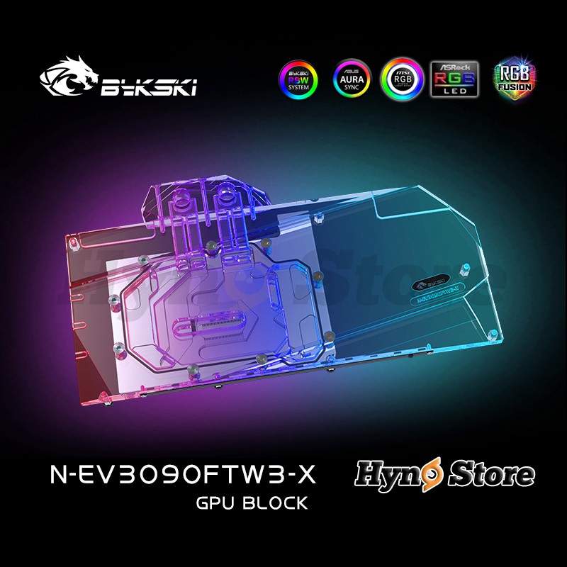 Block tản nhiệt nước VGA EVGA 3090 FTW3 Bykski Hyno Store