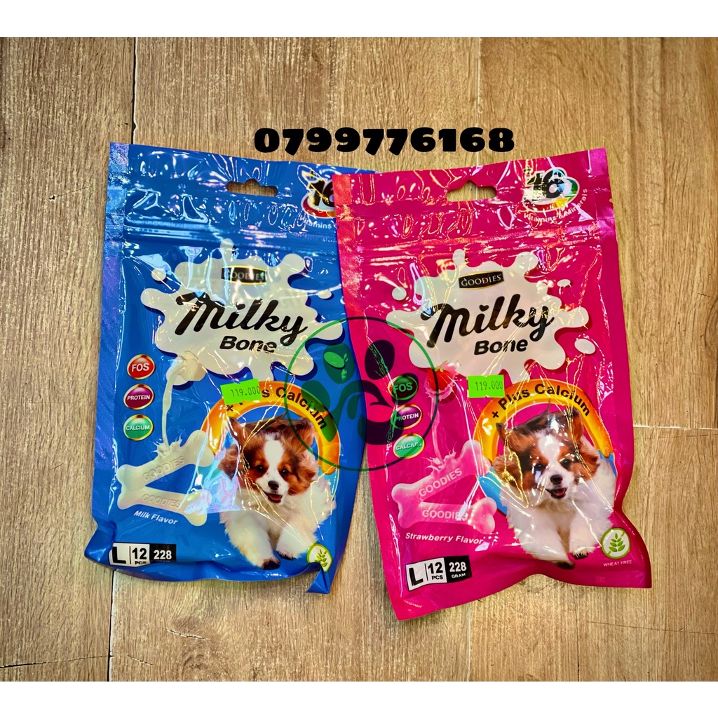 [MẪU MỚI/HSD2023] XƯƠNG GẶM GOODIES MILKY BONE CHO CHÓ