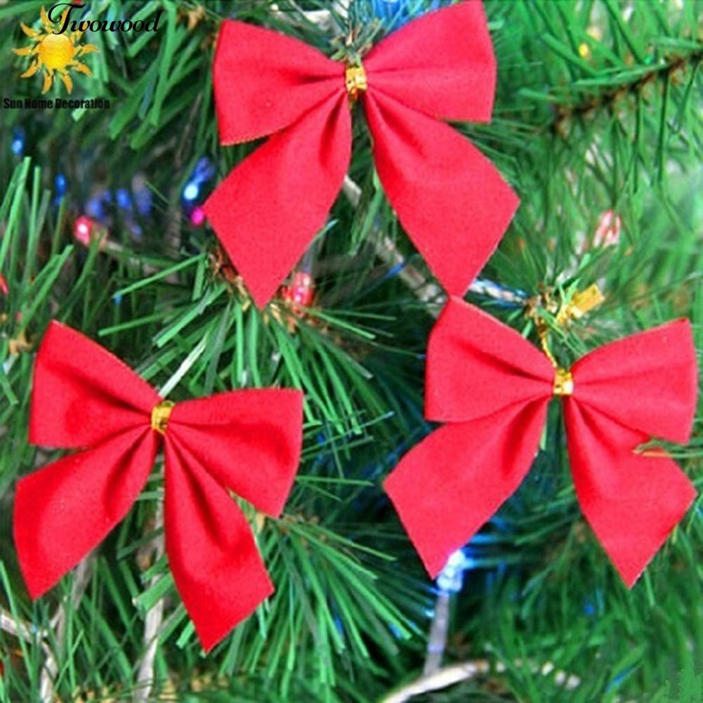 Set 36 Nơ 6cm Màu Đỏ Đơn Giản Trang Trí Giáng Sinh