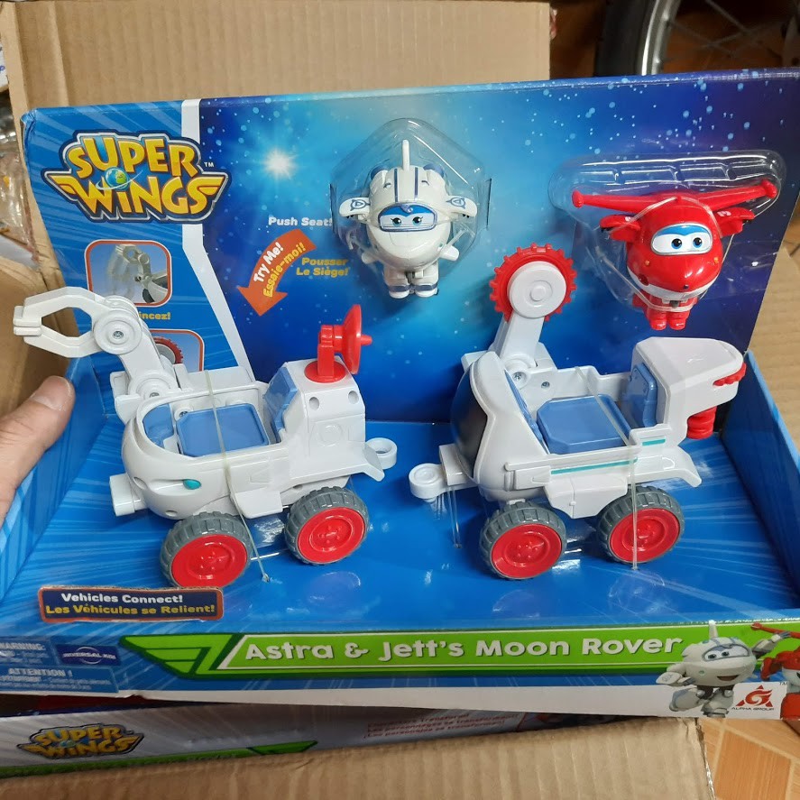 Mô hình Super wings đội bay siêu đẳng đồ chơi trẻ em bộ xe thám hiểm không gian của Astra bí ẩn và Jett tia chớp