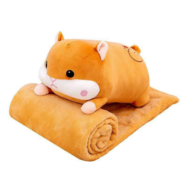 Ôm Thú Kèm Chăn 1m*1m7 dùng trong văn phòng, học sinh học bán trú