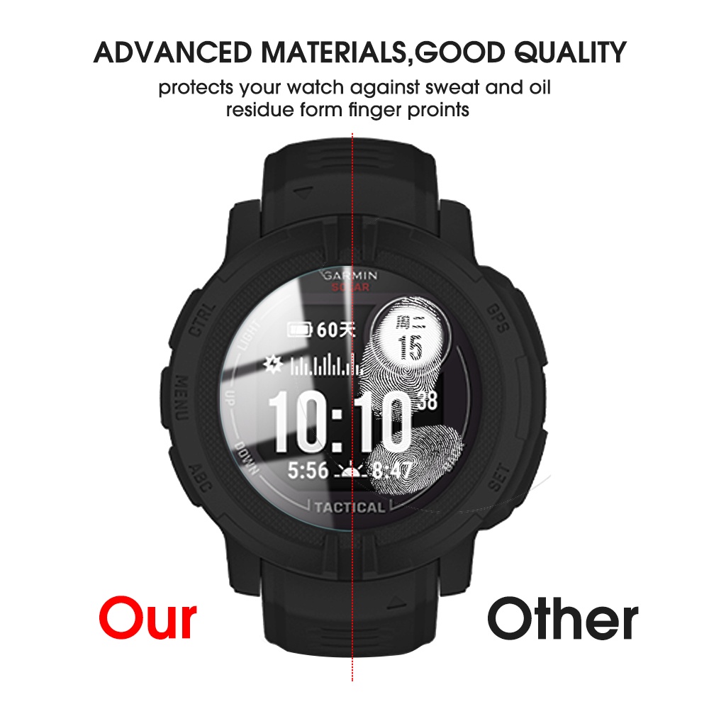 Kính Cường Lực HD Chống Thấm Nước / Dấu Vân Tay Bảo Vệ Màn Hình Đồng Hồ Garmin Instinct2S Series