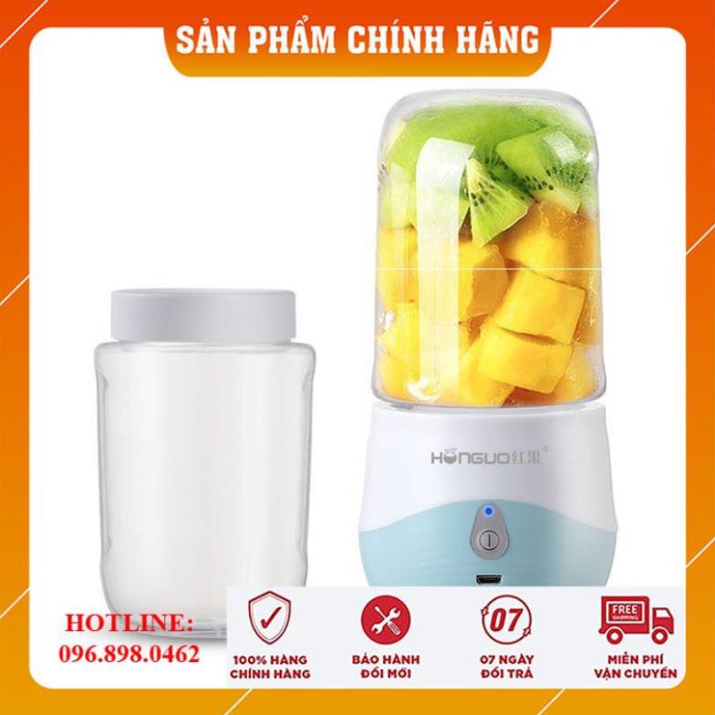 [CHÍNH HÃNG-FREESHIP] Máy Xay Sinh Tố Mini HONGUO 2021, Máy Xay Sinh Tố Đa Năng SIÊU HOT, Máy Xay Sinh Tố Cầm Tay 300ml