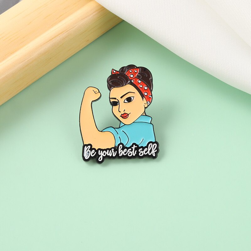 Be Your Best Self Enamel Pin Women Powers Brooch Clothes Lapel Badges Cap Bag Creative Jewelry Gift for Friends