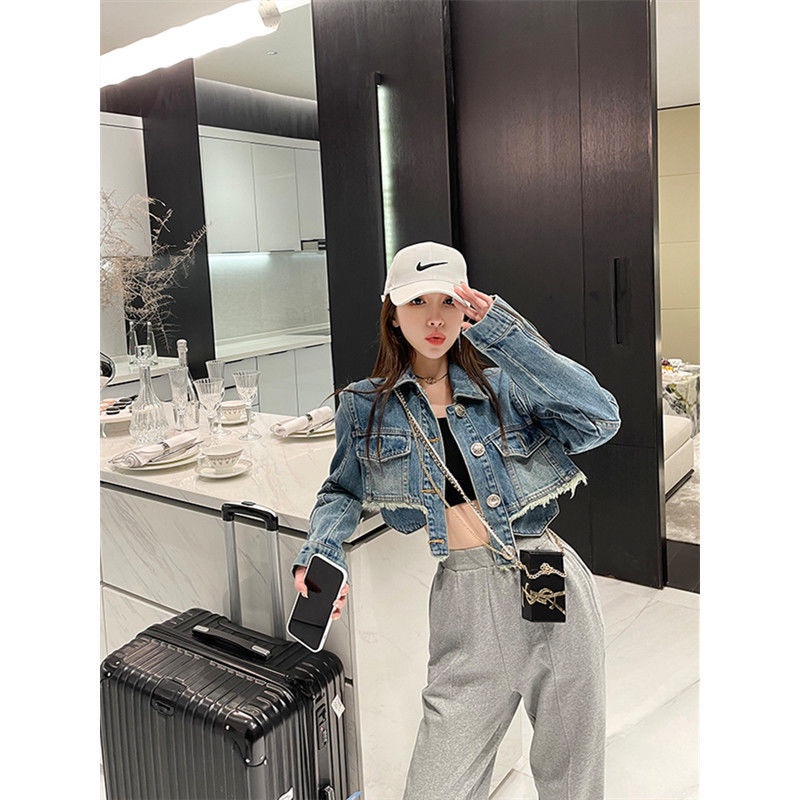 Áo Khoác Denim Dáng Rộng Phong Cách Hàn Quốc Thời Trang Xuân Thu Kiểu Mới Cho Nữ