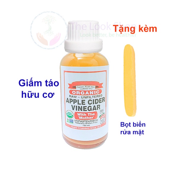 Giấm táo hữu cơ USA ( có con giấm mẹ) 100ml The Look Shop- Apple Cider Vinegar with the mother