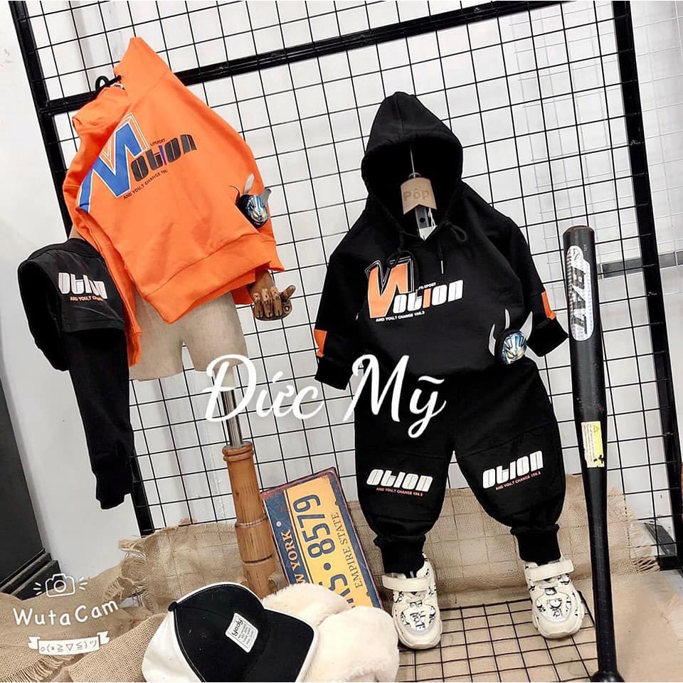 Bộ nỉ hoddi cho bé trai