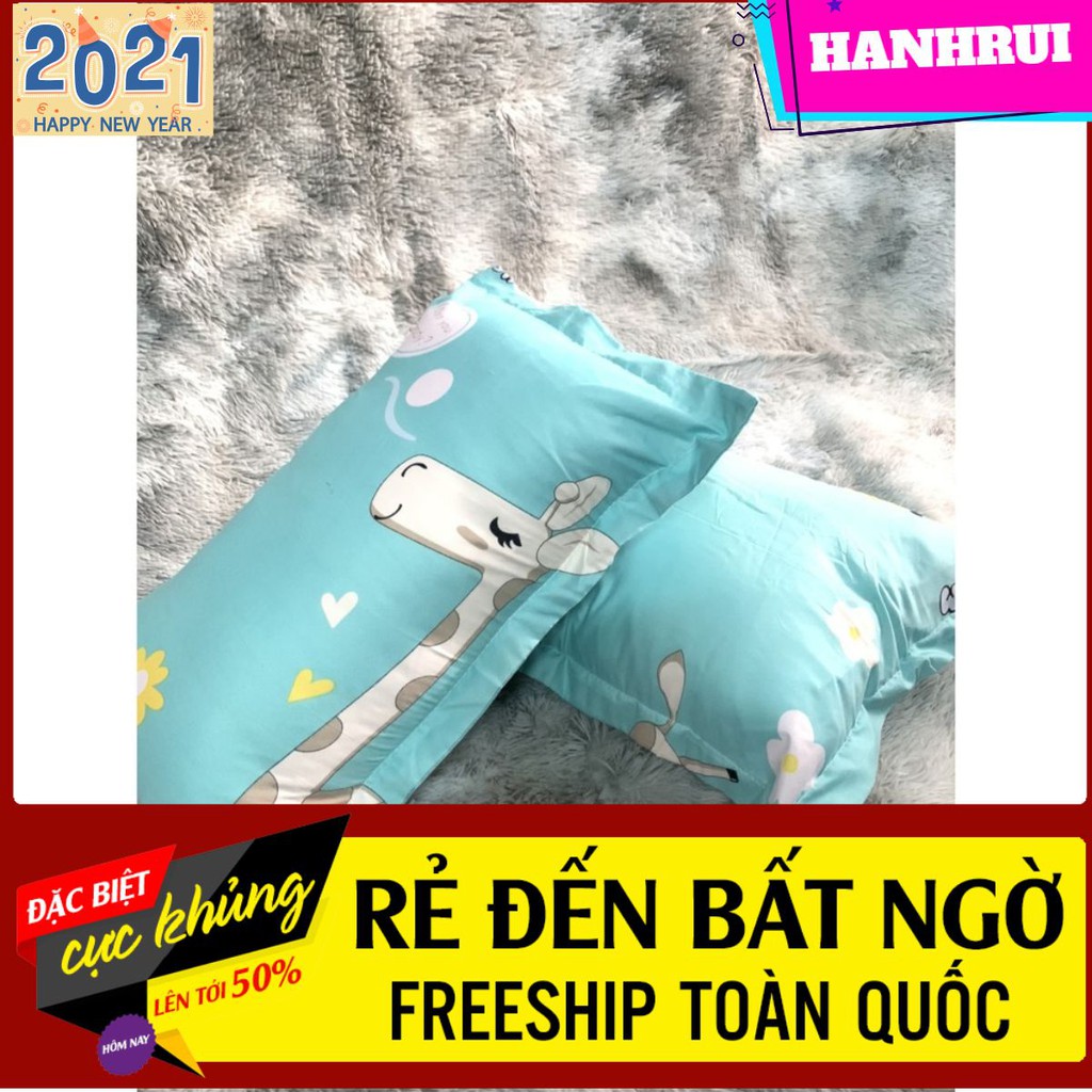 [Hanhrui]Bộ 2 vỏ gối nằm,áo gối nằm cotton poly,mã VG13