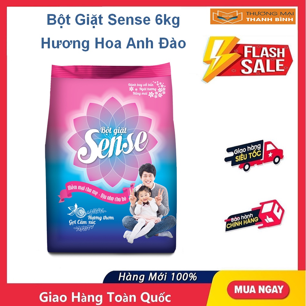 BỘT GIẶT SENSE HƯƠNG HOA ANH ĐÀO 6KG