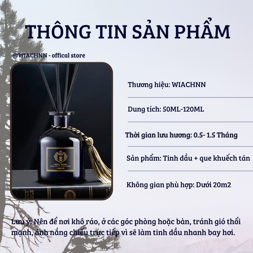 Tinh Dầu Thơm Phòng Khách Sạn WIACHNN Que Gỗ Tự Khuếch Tán Khử Mùi Không Khí KS