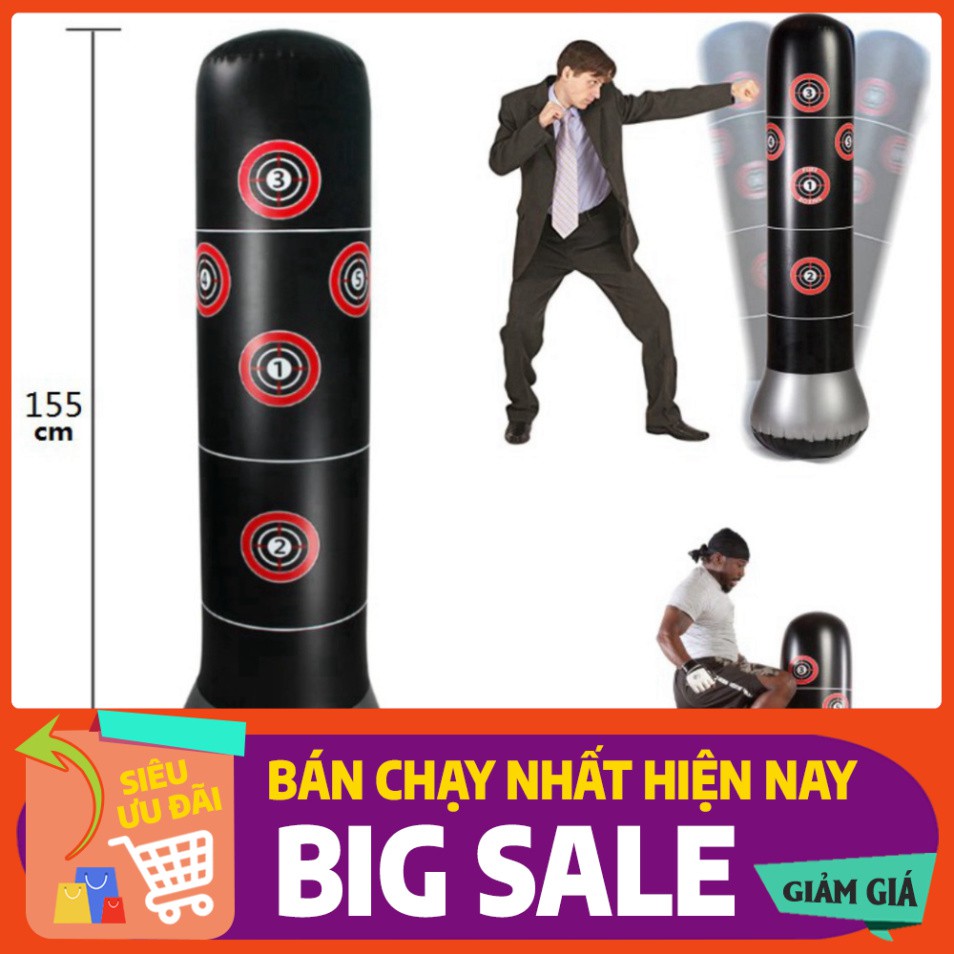 [XẢ KHO] Bao Trụ Đấm Bốc Tự Cân Bằng – PURE BOXING - 160cm – Đường Kính 48cm - Tặng Kèm Bơm Hơi