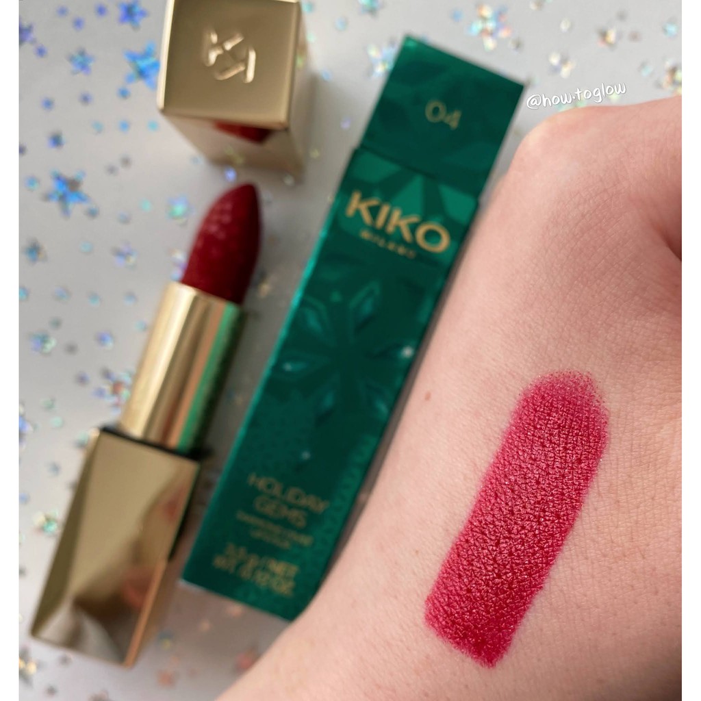 Son Lì Chính Hãng Kiko - Holiday Gems Diamond Dust Lipstick - Kiko Milano Italy