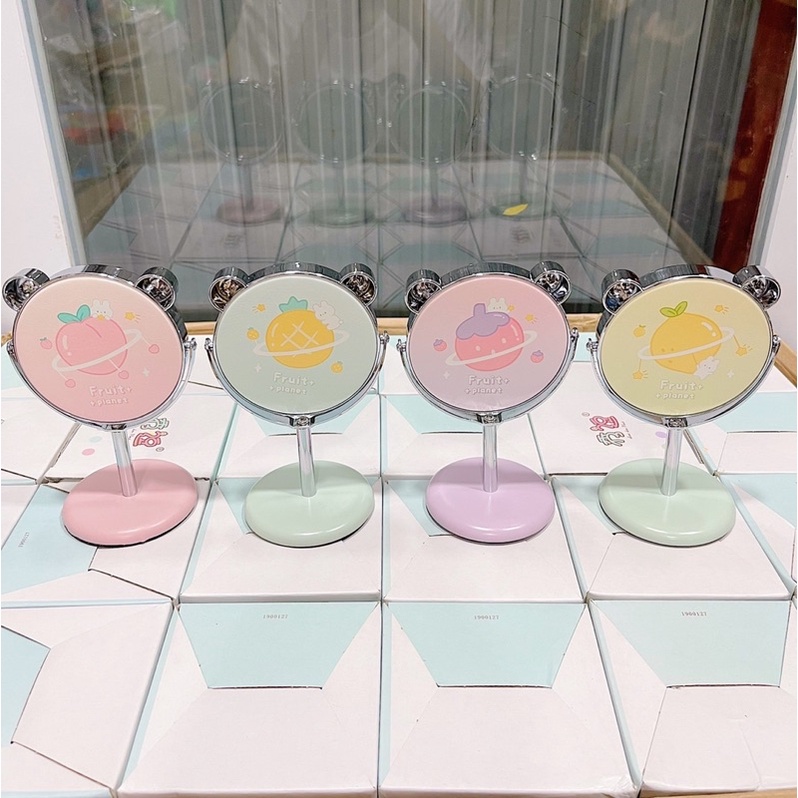 Gương để bàn mini hoạ tiết hoạt hình dễ thương để bàn học, bàn làm việc, bỏ túi đi du lịch