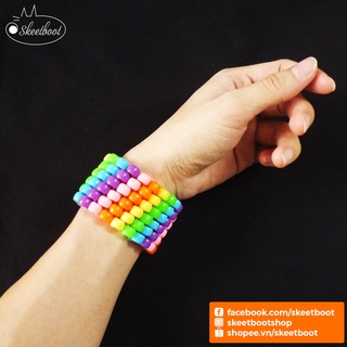 Kandi cuff cầu vồng - vòng tay kandi - phụ kiện rave edm festival raver kandi perler DJ - Skeetboot Shop