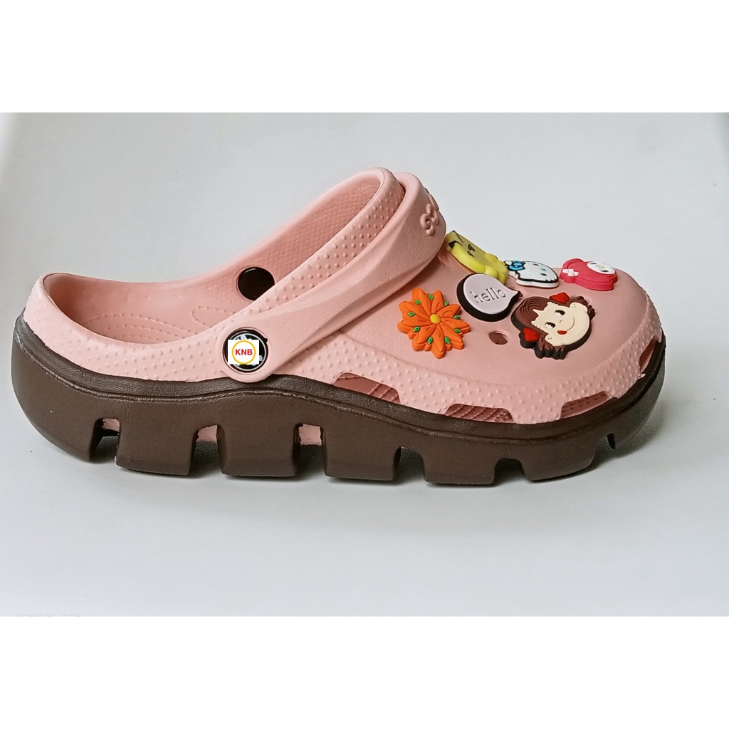 Dép cross12 jitbitz+FreeShip ,dép sục nam nữ duet, dép quai ngang bít đầu hàn quốc đi nắng đi mưa cực chất, hồng nâu