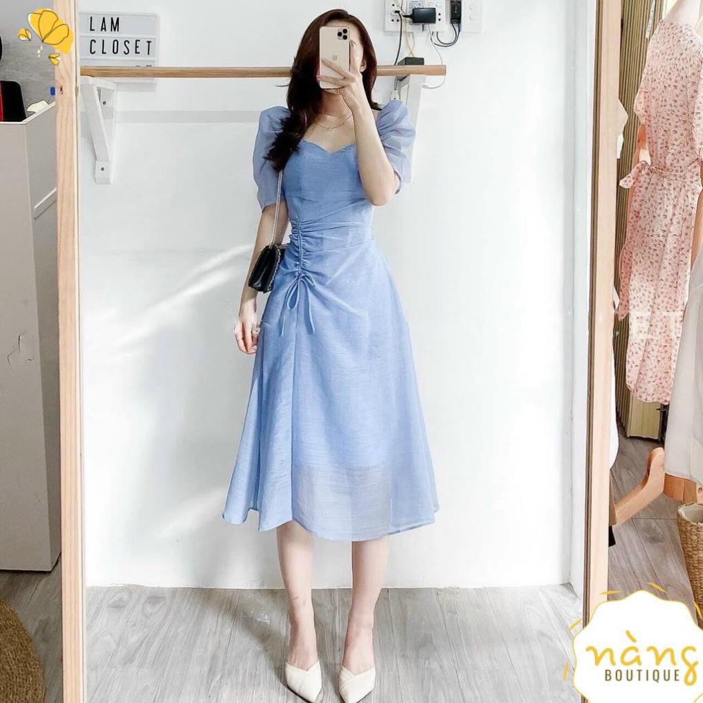 Váy Nữ Đẹp 💖FREESHIP💖 Đầm suông Dự Tiệc tay phồng rút dây hông đẹp nhẹ nhàng [Mẫu Mới 2021] | BigBuy360 - bigbuy360.vn