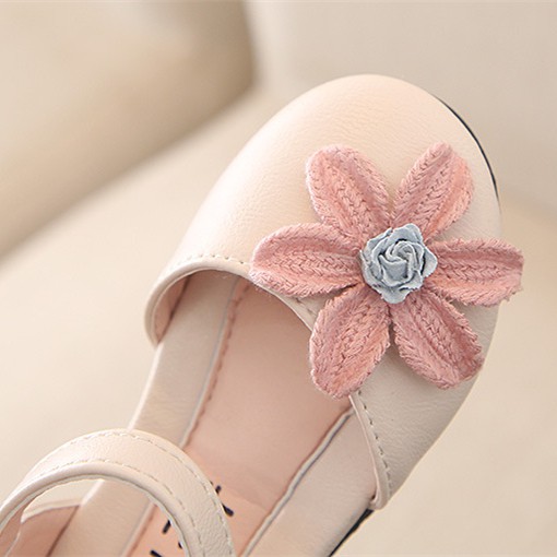 Giày búp bê đế mềm phối hoa xinh xắn thời trang Hàn Quốc dành cho bé