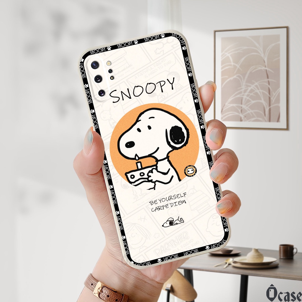 Ốp lưng Samsung Note 10 / Note 10 Plus in hình chú chó dễ thương cạnh viền vuông có bảo vệ camera