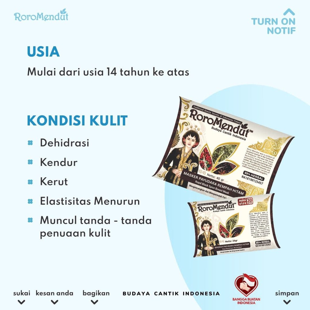 Mặt Nạ Nâng Ngực Săn Chắc Và Làm Sáng Da Chống Chảy Xệ Roro Mendut 20g 40gr | BigBuy360 - bigbuy360.vn