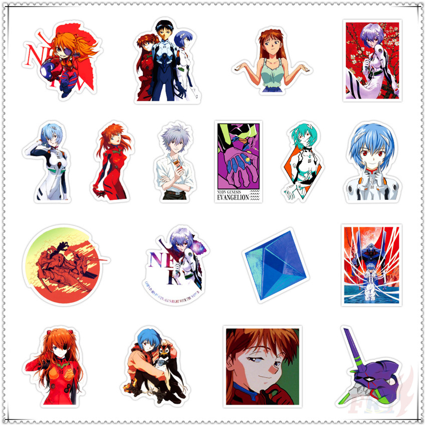 50Pcs/Set ❉ NEON GENESIS EVANGELION Series 01 - Anime EVA Ayanami Rei Stickers ❉ Cartoon DIY Fashion Mixed Waterproof Doodle Decals Stickers