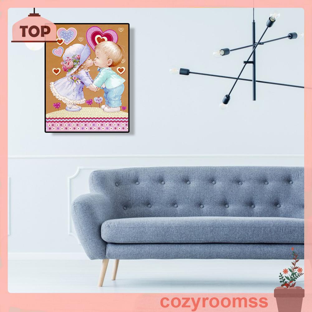 Bộ Tranh Đính Đá 5d Họa Tiết Em Bé Độc Đáo Diy