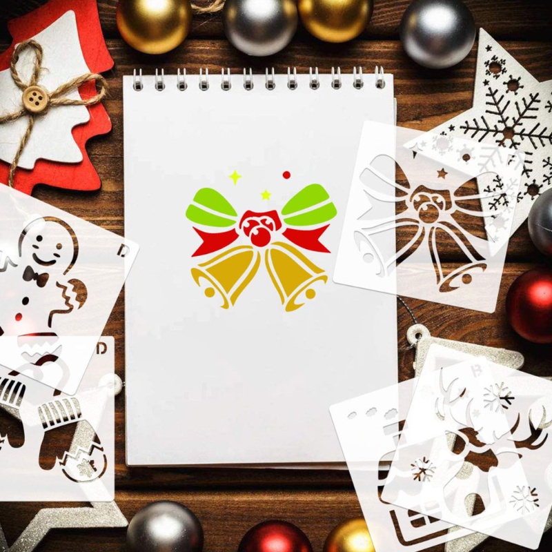 Bộ 24 Khuôn Dùng Vẽ Tranh Phong Cách Giáng Sinh DIY