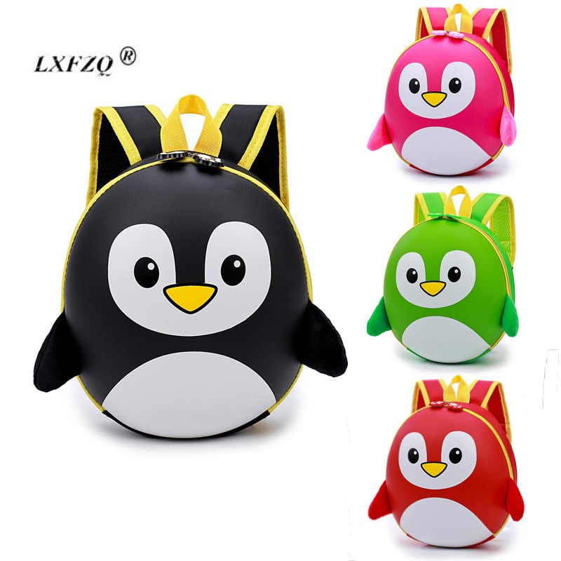 Ba lô mini vỏ cứng hình chim cánh cụt hoạt hình đáng yêu cho bé