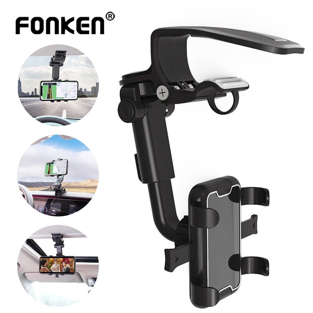 Giá Đỡ Điện Thoại Có Thể Xoay 360 Độ Gắn Tấm Chắn Nắng Trên Xe Hơi