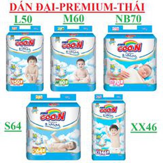 Tã dán/quần goon premium m60, l50, xl50, m60, l48, xl42, xxl34, xxxl26