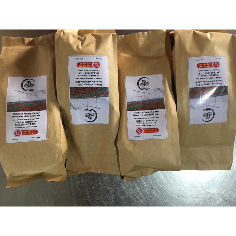 Robusta honey coffe được sản xuất hữu cơ đảm bảo chất lượng từng công đoạn.từ thu hái đến thành phẩm