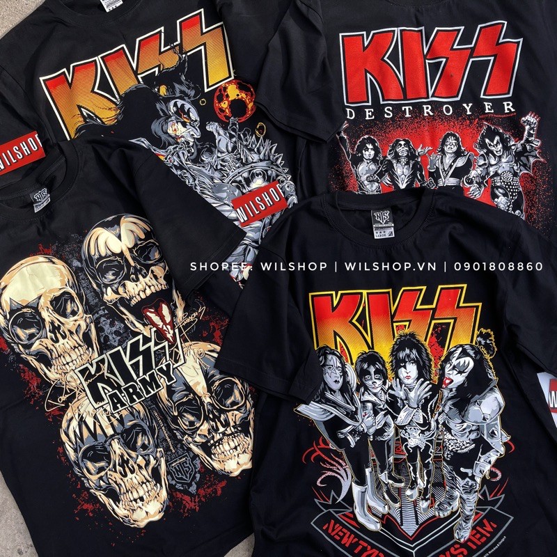 (M, L, XL) ÁO ROCK NHÓM KISS - ÁO THUN NHẠC ROCK IN 3D, UNISEX