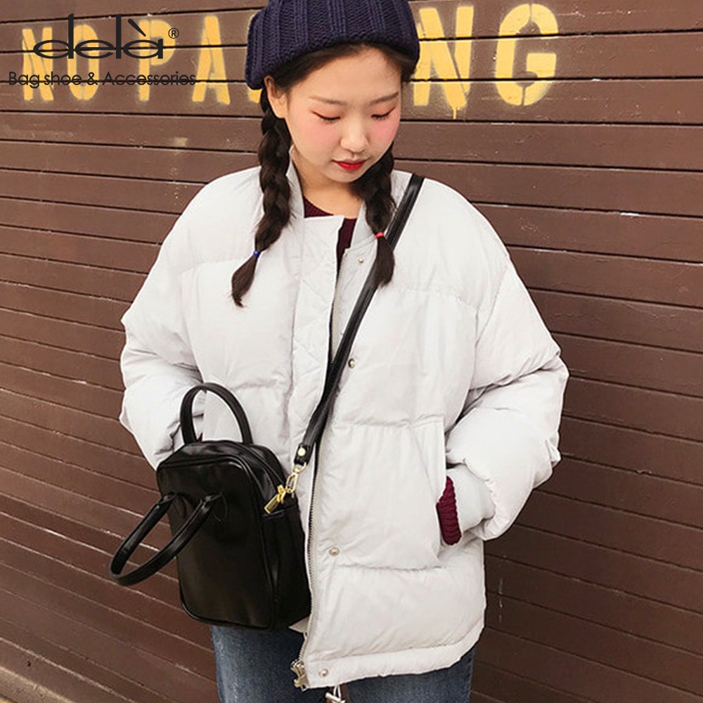 Dela Túi Đeo Vai Hình Vuông Màu Trơn Phong Cách Harajuku Hàn Quốc Cho Nữ