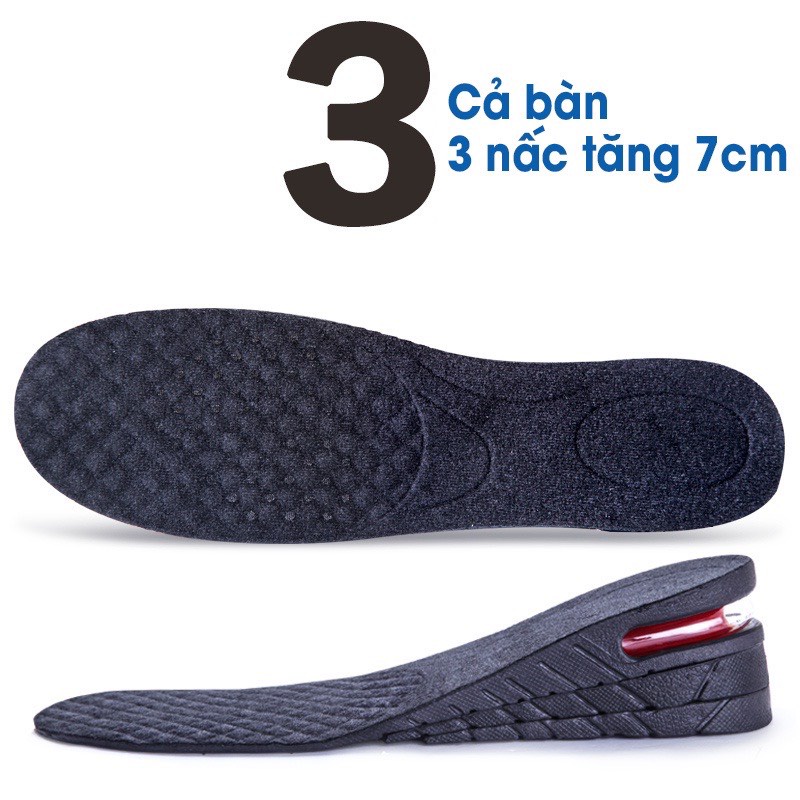 Độn giày tăng chiều cao 3cm, 5cm, 7cm, 9cm có đệm khí cả bàn, cao cấp SHOE CARE LG1