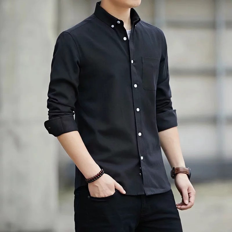Áo Sơ Mi Nam Dài Tay Vải Oxford Cỡ S-5Xl Phong Cách Doanh Nhân 5 Màu Lựa Chọn
