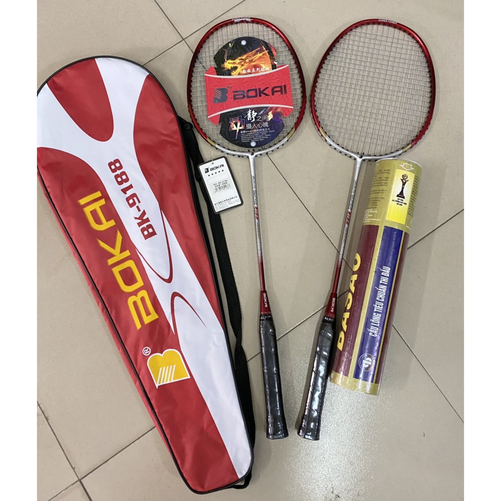 QUÀ TẶNG - HỘP CẦU LÔNG - Đôi vợt cầu lông học sinh Bokai đẹp, siêu rẻ