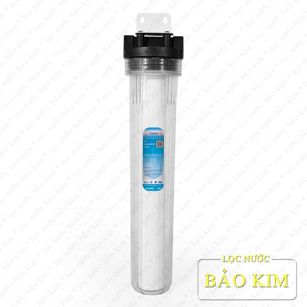 Bộ lọc nước thô đầu nguồn 1 cấp lọc 20 inch (trong)