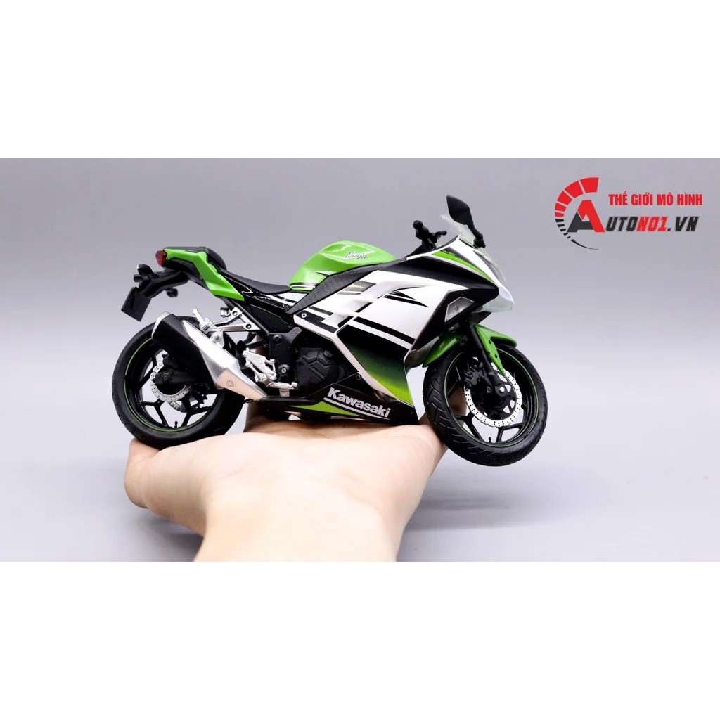 MÔ HÌNH KAWASAKI NINJA 300 WHITE GREEN 1:12 AUTOMAXX CÓ HỘP 5759