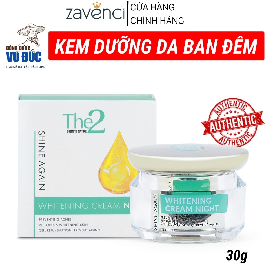 Kem dưỡng da KD30G Bảo Vệ Da Ban Đêm WHITENING CREAM NIGHT Ngừa Mụn, Làm Trắng Da (30g)