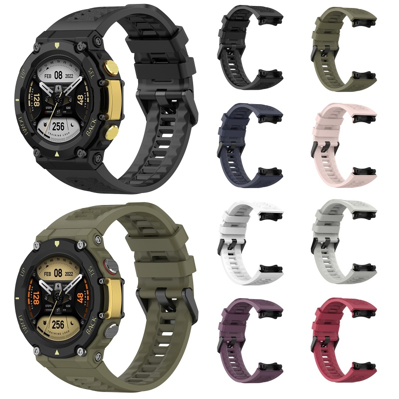 Dây Đeo Thay Thế Chất Liệu Silicon Màu Trơn Cho Huami Amazfit T Rex 2