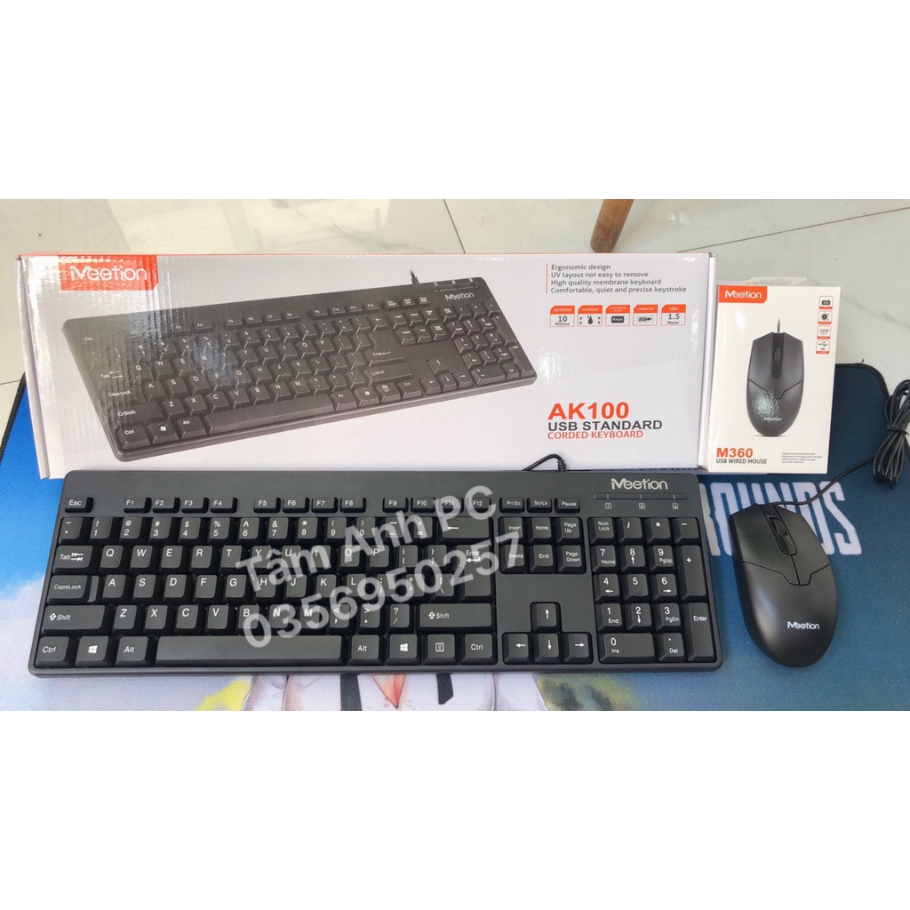 COMBO Bộ phím chuột văn phòng Meetion AK100+M361 - Meetion AK100+M361
