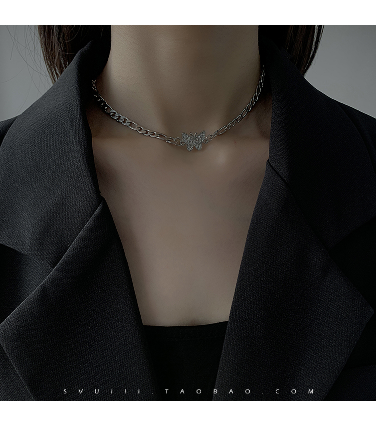 vòng cổ Mặt Bươm Bướm Đính Đá Sang Trọng Cho Nữ