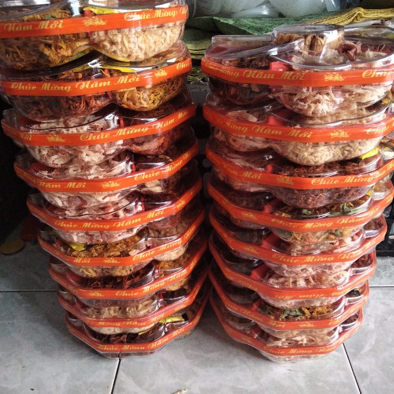 Set Khô 6 Vị Khay Hoa Mai 500gr CHỈ SHIP HỎA TỐC HCM