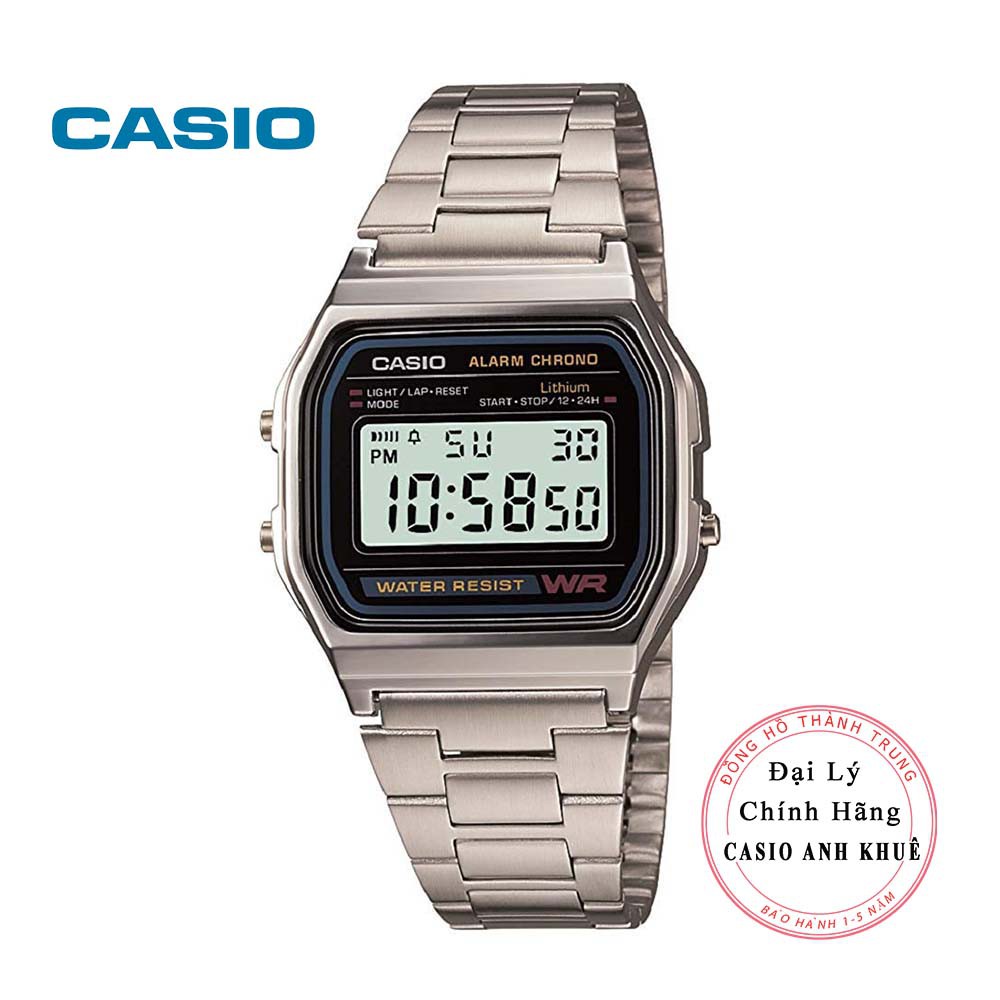 Đồng hồ Unisex Casio Vintage A158WA-1DF dây kim loại