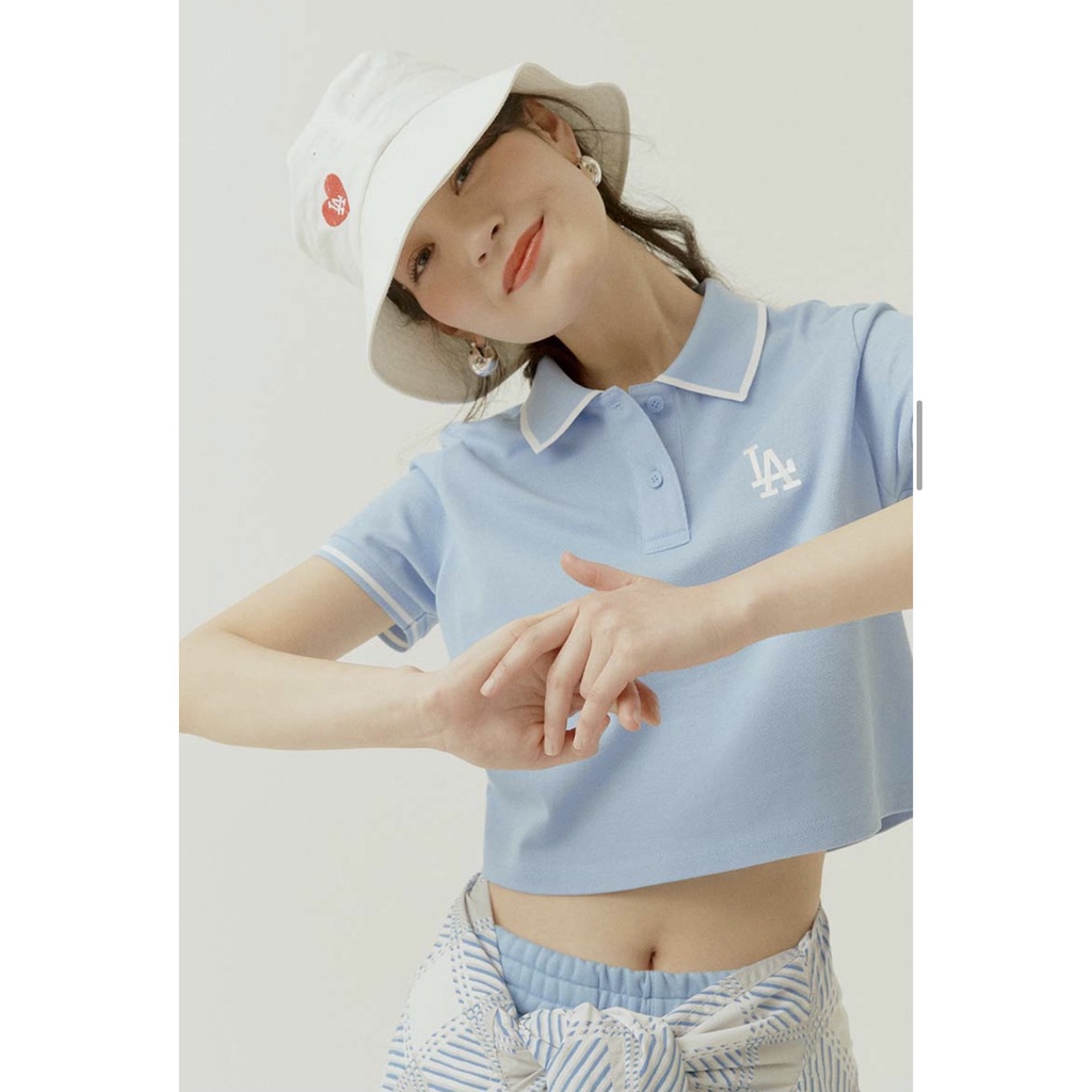 Áo Polo NY, Áo Crotop có cổ LA xanh Hàng FULL TAG