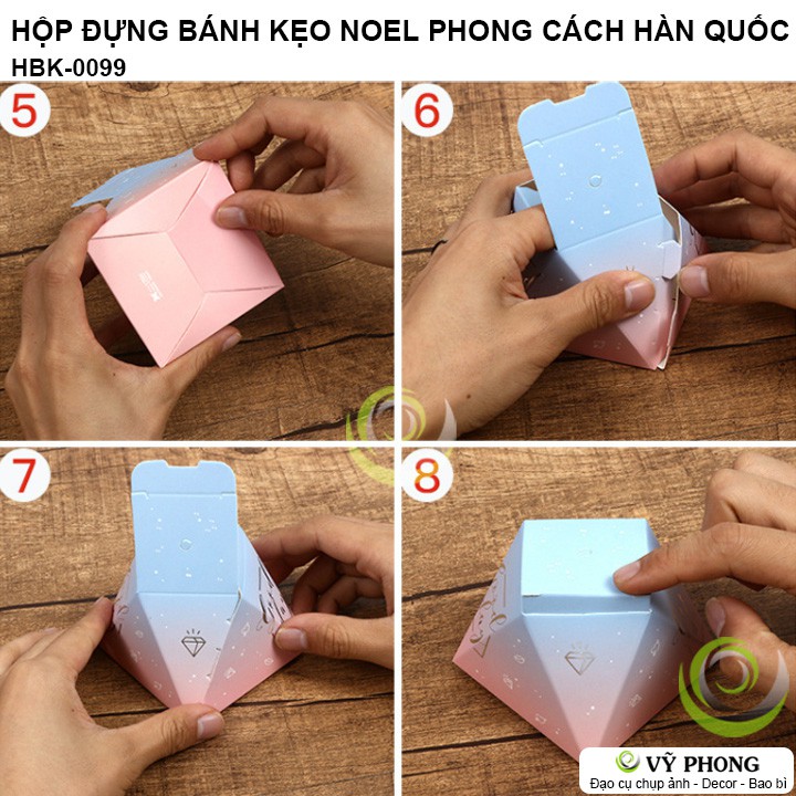 HỘP GIẤY ĐỰNG BÁNH KẸO QUÀ TẶNG IN HÌNH GIÁNG SINH NOEL MERRY CHRISTMAS PHONG CÁCH HÀN QUỐC HBK-0099